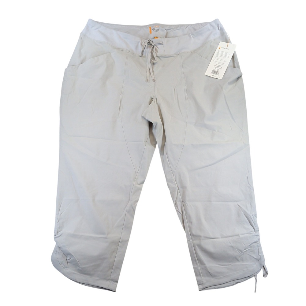Lucy Lets Jet Pant Dove Grey Women 2X Regular Cropped Travel Capri LU0A2ZP93KT